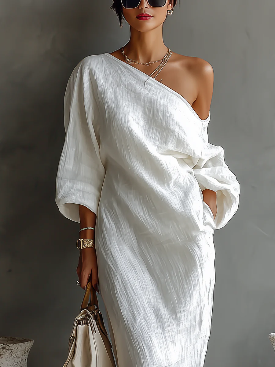Aurora | Vestido elegante de hombro descubierto