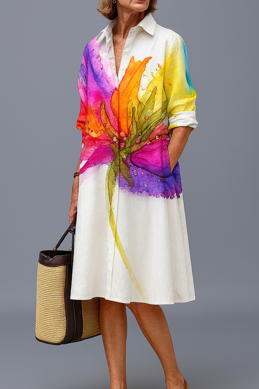 Beatriz | Vestido midi elegante multicolor