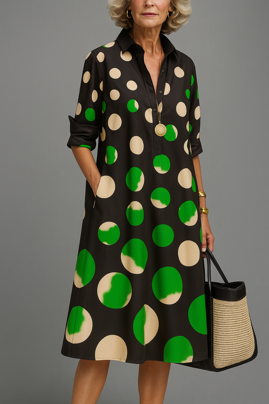 Loretta | Vestido midi Elegante con Lunares