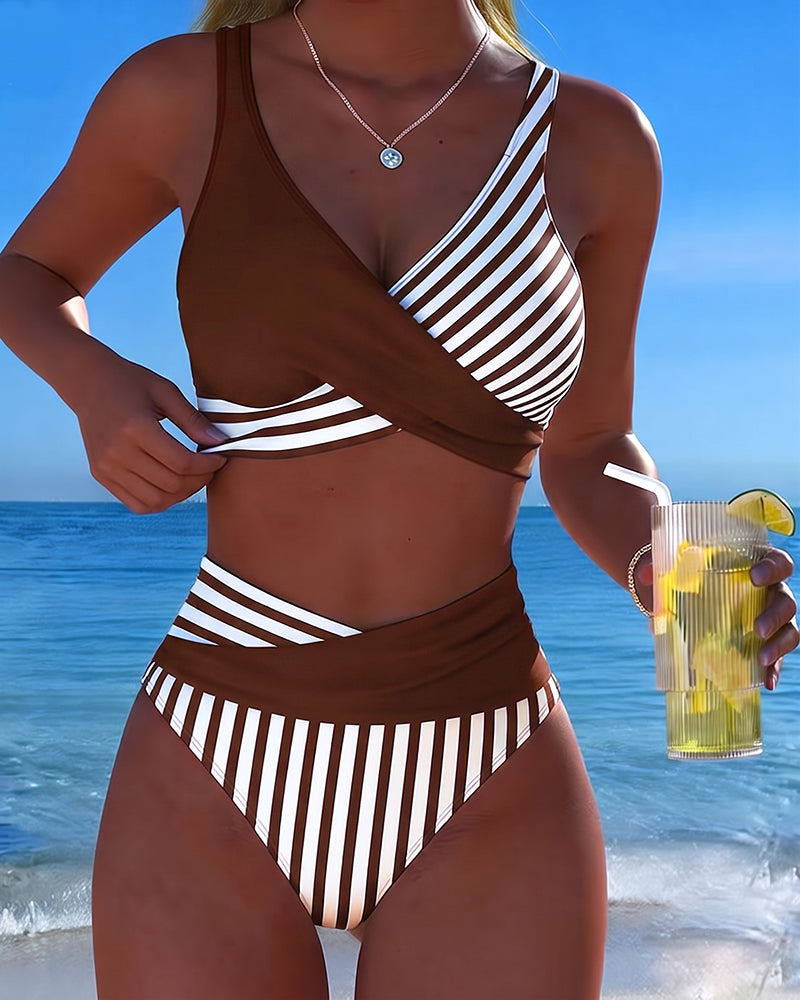 Eva | Bikini de Dos Piezas con Estampado a Rayas