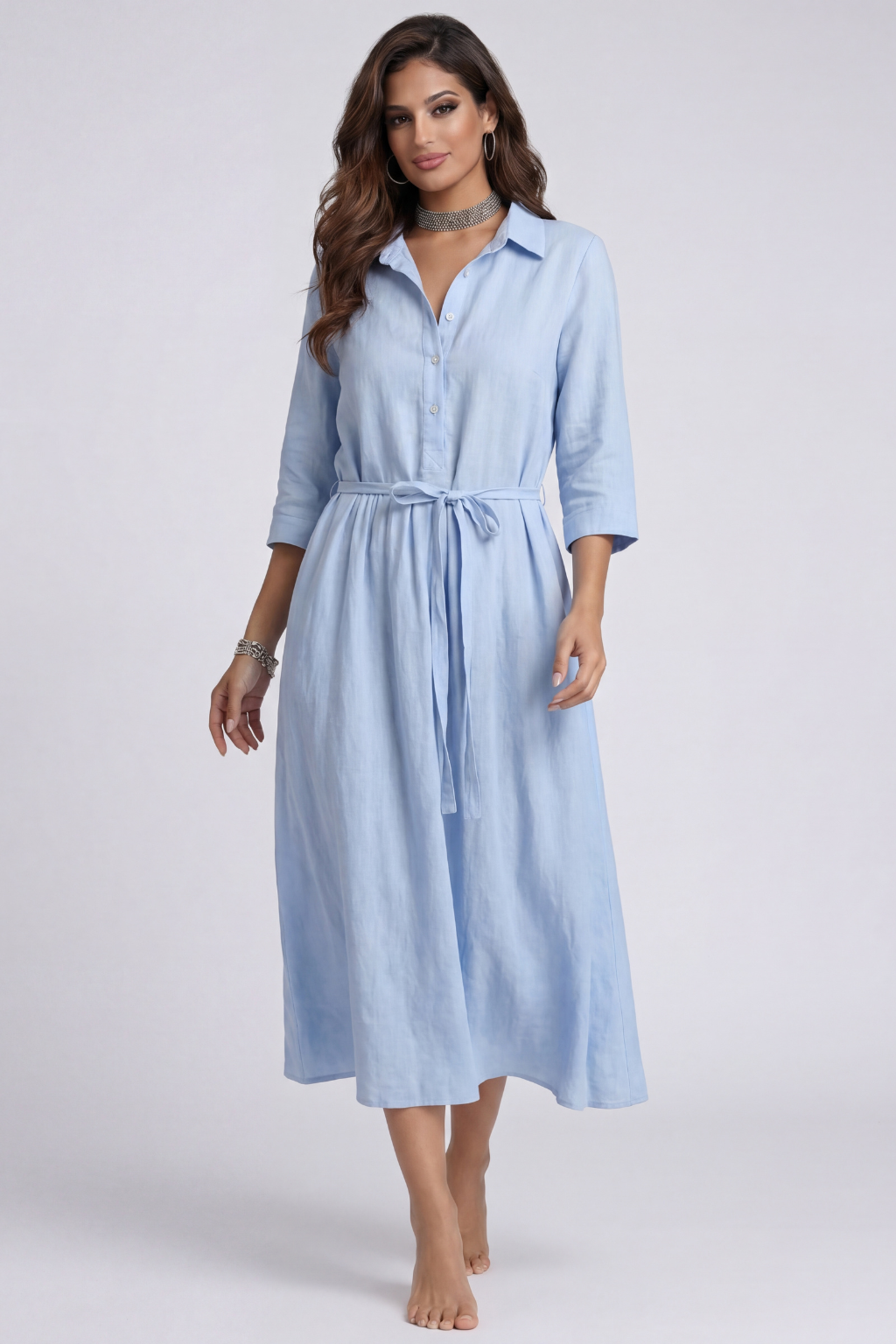 Mercedes | Vestido de verano con cordones en la cintura