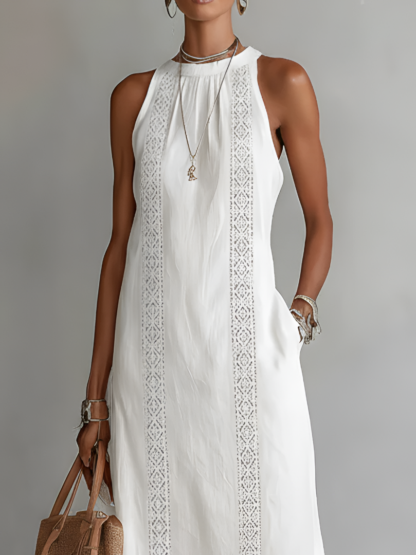 Jimena | Vestido Midi Elegante con cuello Mao