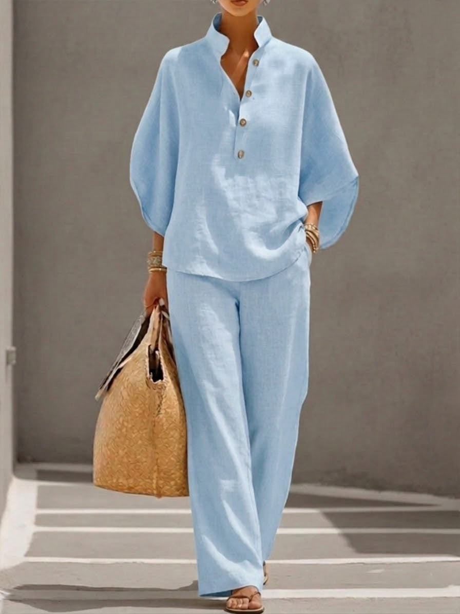 Josefa | Conjunto con mangas de murciélago y pantalones anchos