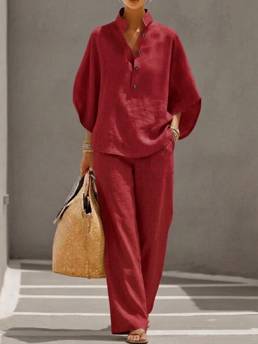 Josefa | Conjunto con mangas de murciélago y pantalones anchos