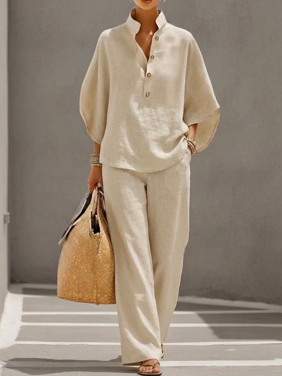Josefa | Conjunto con mangas de murciélago y pantalones anchos
