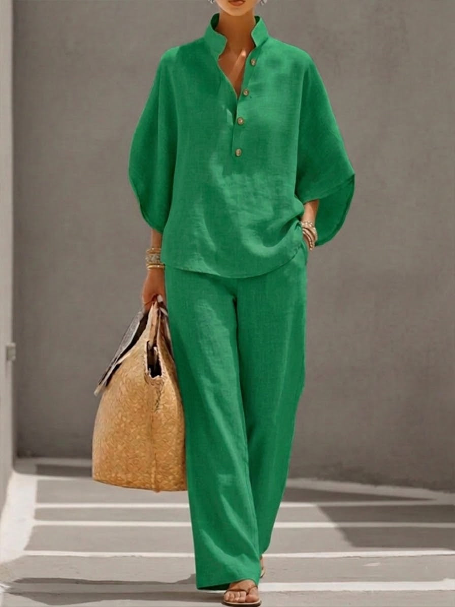 Josefa | Conjunto con mangas de murciélago y pantalones anchos