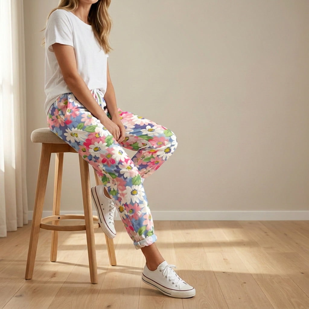 Encarnita | Pantalón Floral de Corte Relajado