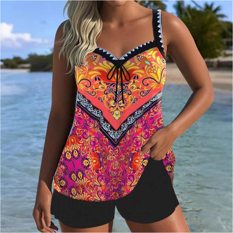 Elena | Traje de Baño Boho con Short de Playa